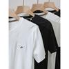 Accessible Luxury Pure Cotton Short-Sleeved T-shirt Men's Summer New Arrival Embroidered Crew Neck Clothes Export Men's Full Cotton Casual T-shirt