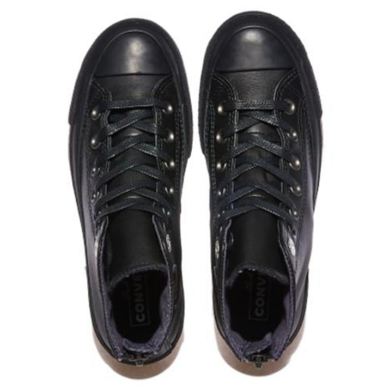 Converse 1970s Lace-up Waterproof Leather High Top Board Shoes Unisex Black & White