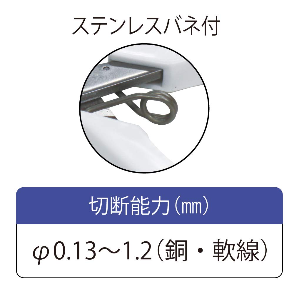 TOP Electro Cuts Copper Made in Japan (TOP) Nippers, 1.2mm Diameter, Wire, Spring-Loaded, ENI-115, Tsubame-Sanjo,