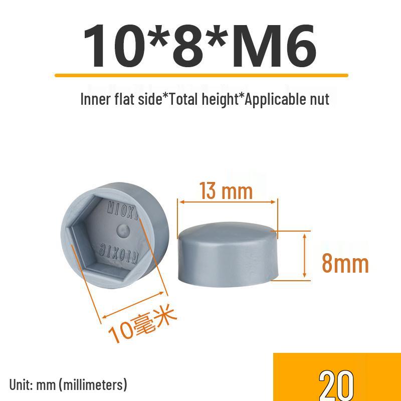 Hex Nut Protective Dust Cap for Flat Head Screws