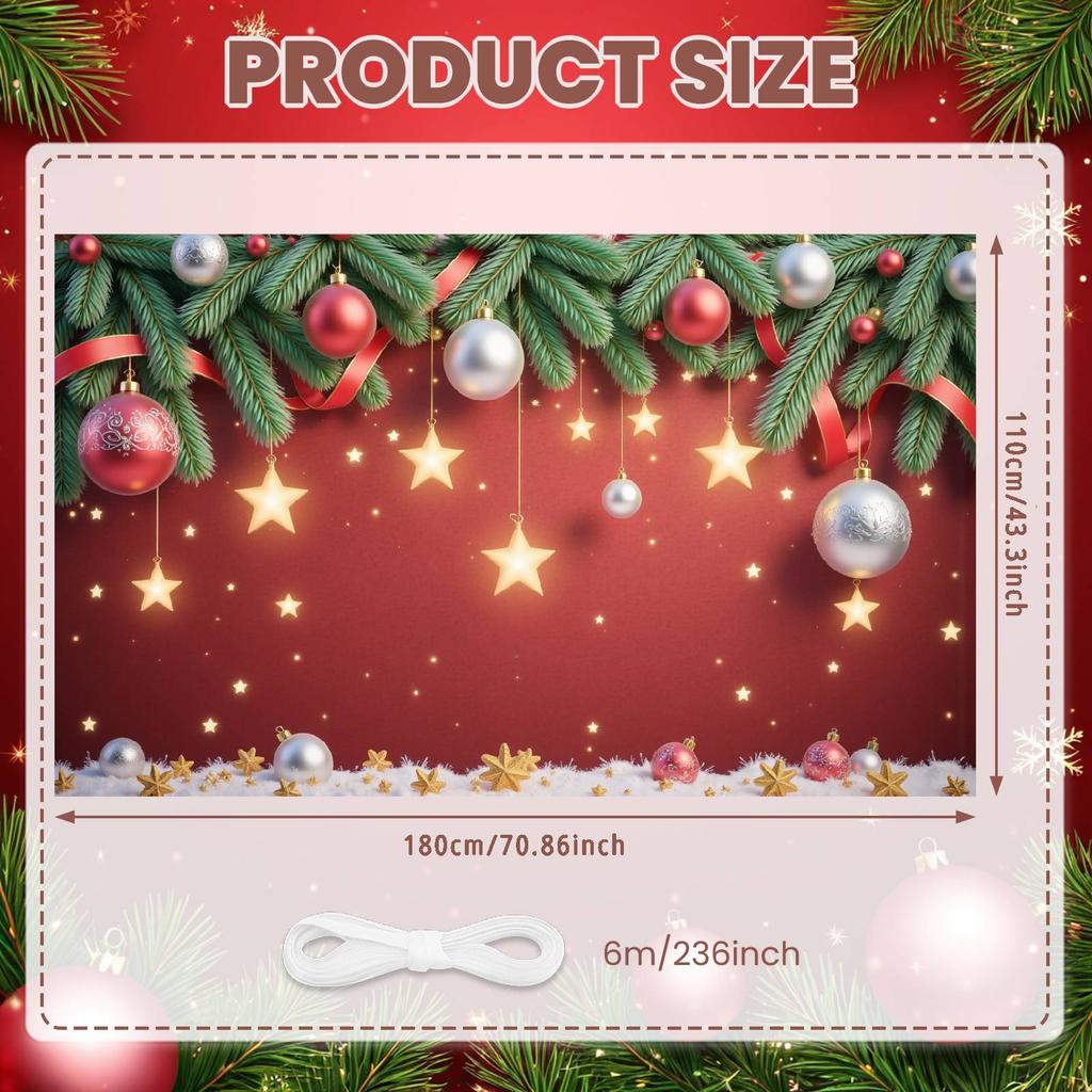 Christmas Banner Snowflake Pattern Winter Celebration Banner Xmas Background Festive Decorative Christmas Decor Backdrop