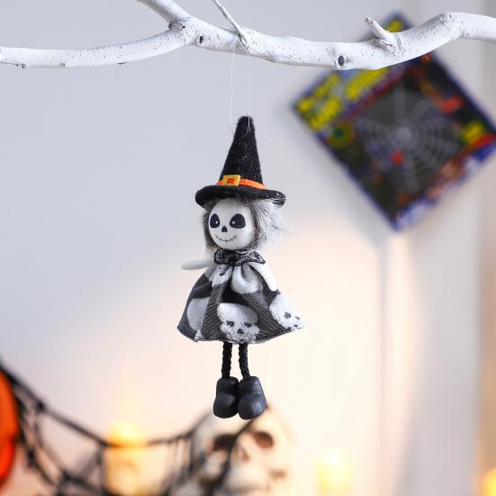 Halloween Hanging Decoration Pumpkin Ghost Witch Black Cat Plush Dolls Tree Ornaments for Indoor Outdoor Home Yard Porch Tree Decor