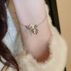 Fashion Women's Bowknot Pendant Bracelet Star Pink Zircon Heart Open Bangle Bracelet Accessory for Women Girl Y2K Style