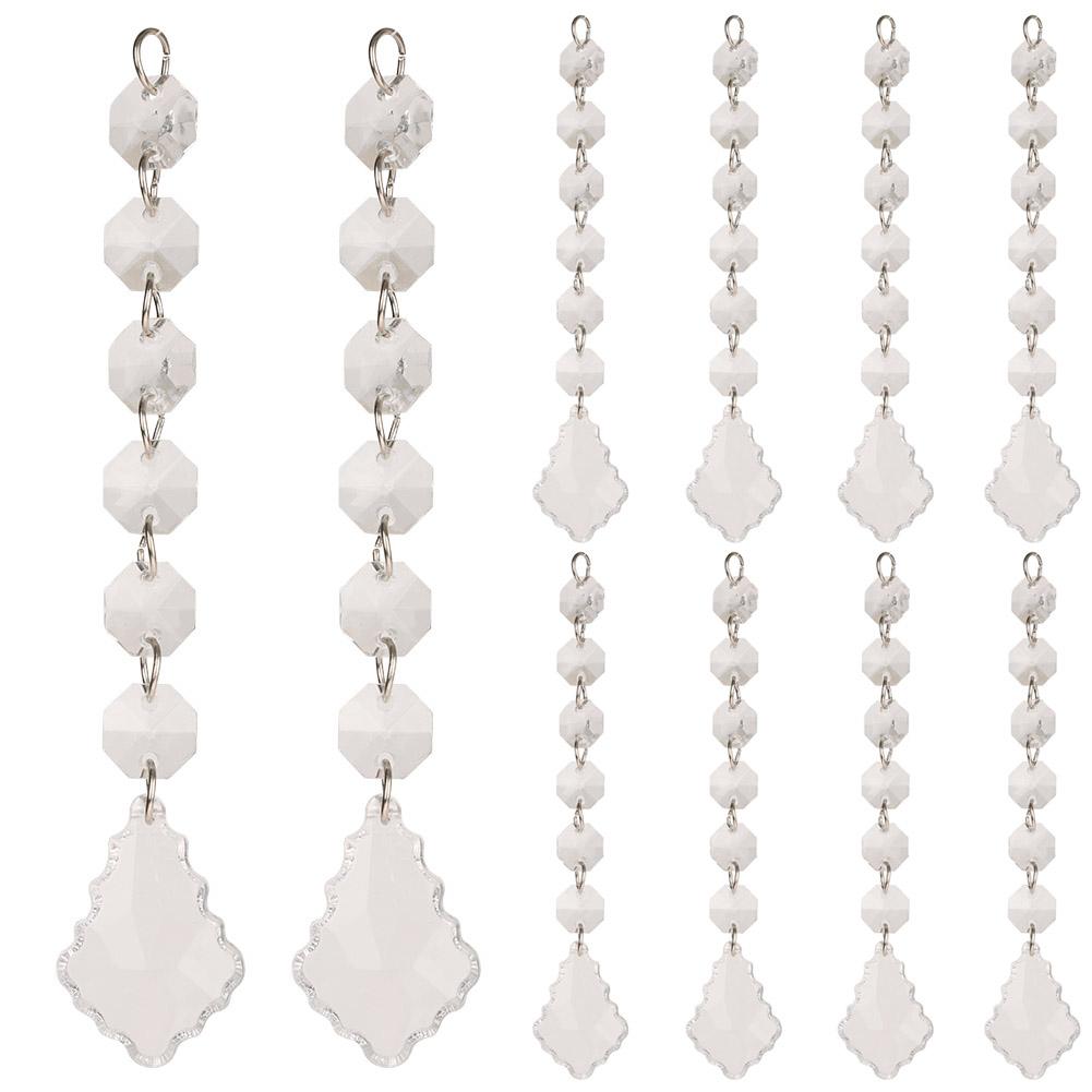 

10Pcs lot 6+1 Acrylic Diamonds Wedding Decoration Crystal Gems Hangings Decor(И)