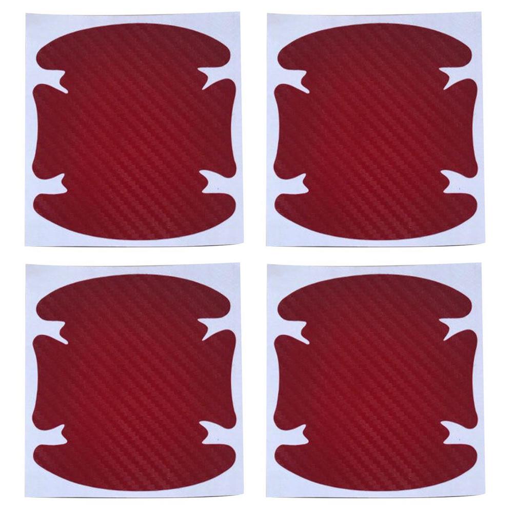 Carbon Fiber Car Stickers 4pcs Protective Carbon Fiber Cover Film Stickers Carbon Fiber Anti Scratches Door Handle Paint Cover