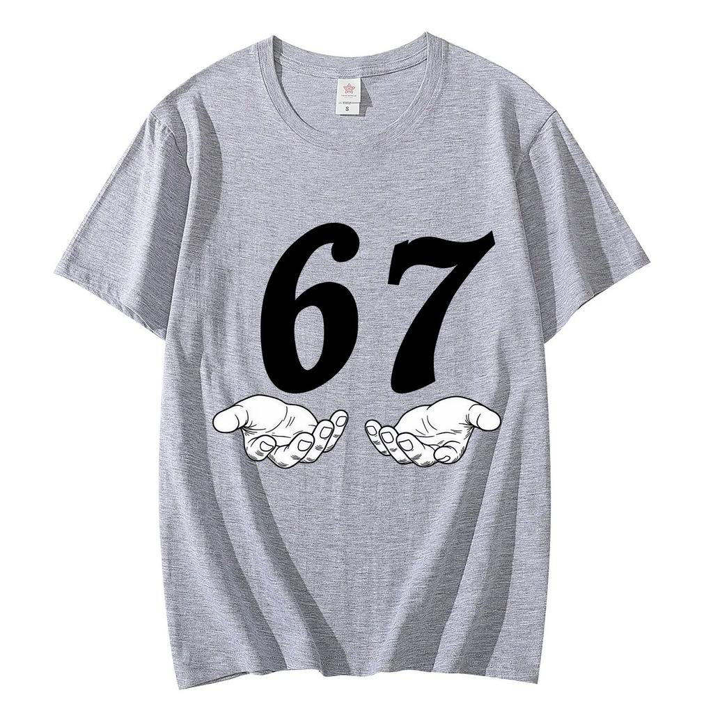 Six Sept 6 7 Meme Mains Drôles T-shirt Tendance High Street Mode Manches Courtes T-shirts Hommes Femmes Vêtements Coton T-shirts