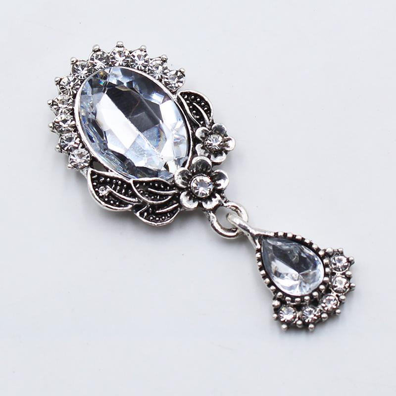 

10Pcs 22*52MM NEW Retro Oval Brooch Of Acrylic Rhinestone Buttons Wedding decoration Party Jewelry Creative Wine Glass Pendant