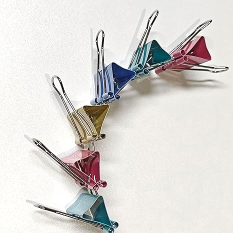 24pcs 32mm Office Stationery Color Long Tail Clip Metal Stainless Steel Document Multi-functional Color Long Tail Ticket Clip