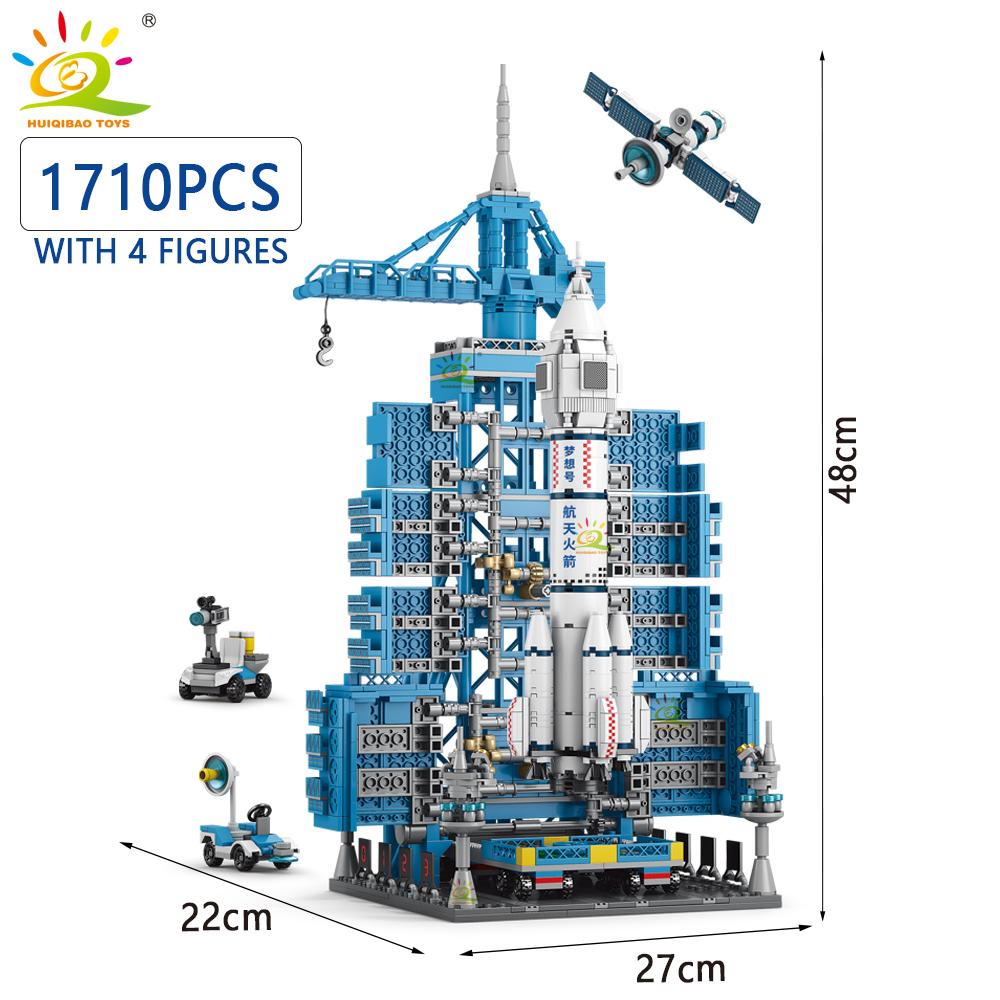 Aviation Spaceport Model Space Shuttle Rocket Launch Center Construction Building Blocks MOC Spaceship Kids Bricks Toy