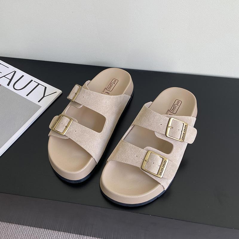 Thick-soled slippers women's summer outer wear 2025 new versatile women's beach cool slippers