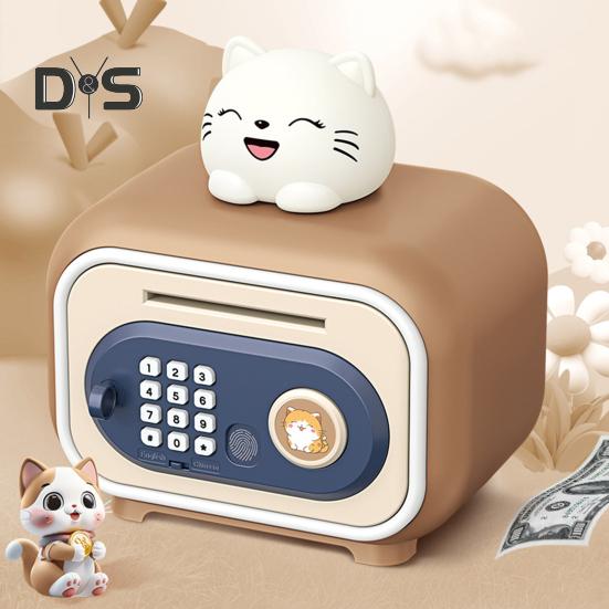 Kids Piggy Bank Toy Electronic Cash Coin Money Saving Box Fingerprint Unlock ATM Style Large Capacity Fun Money Box for Boys Girls 6-12