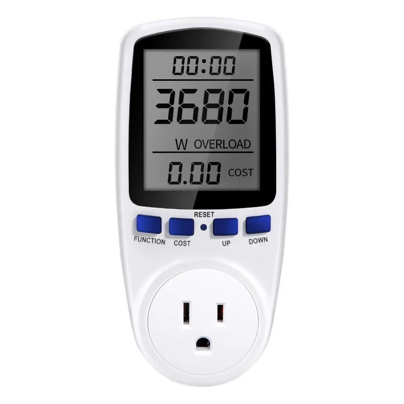 Digital Power Meter AC 220V LCD Wattmeter Socket Wattage Kwh Energy Meter EU UK US AU Plug Measuring Outlet Power Analyzer