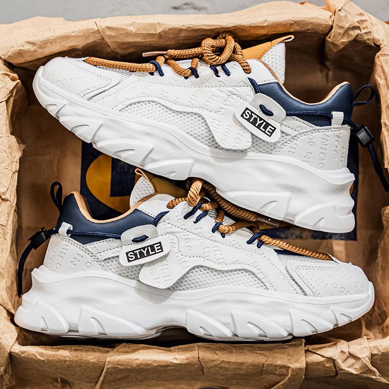 INS wind autumn breathable sports leisure comfortable thick sole heightening tide dad shoes soft sole running shoes