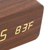 Temperature Display Wood Digital Clock Voice Activated Electronic Alarm Clock  Nightstand