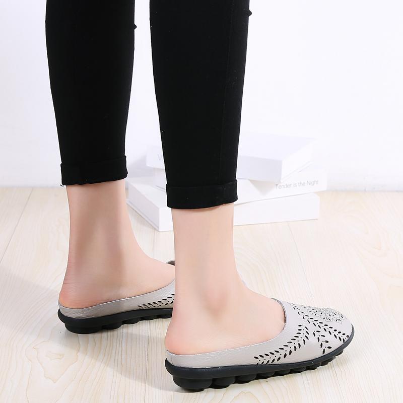 Women's Backless Walking Sneakers Summer Slip-on Mule Shoes Closed Toe Slippers Comfort Casual Travel Mule