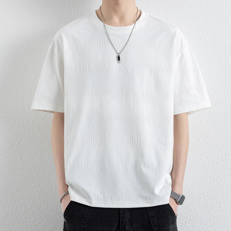 Large Size High-end Simple Short-sleeved T-shirt Men's Loose Solid Color T-shirt
