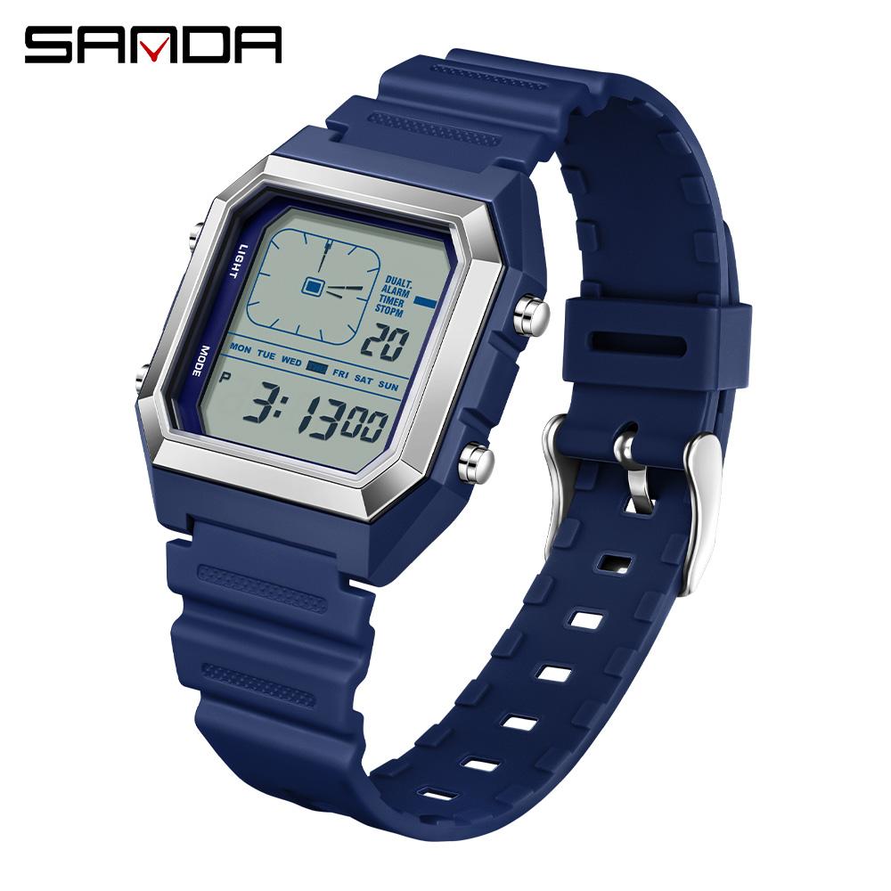 SANDA 6307 Sports Alarm Electronic Watch Digital Watches for Man Women Boys Outdoor Multifunction Luminous Chronograph Clock