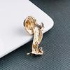 Cartoon Cute Rhinestone Dog Brooches For Women Men Fashion Black White Enamel Pet Dog Animal Clothes Buckle Pins Party Jewelry