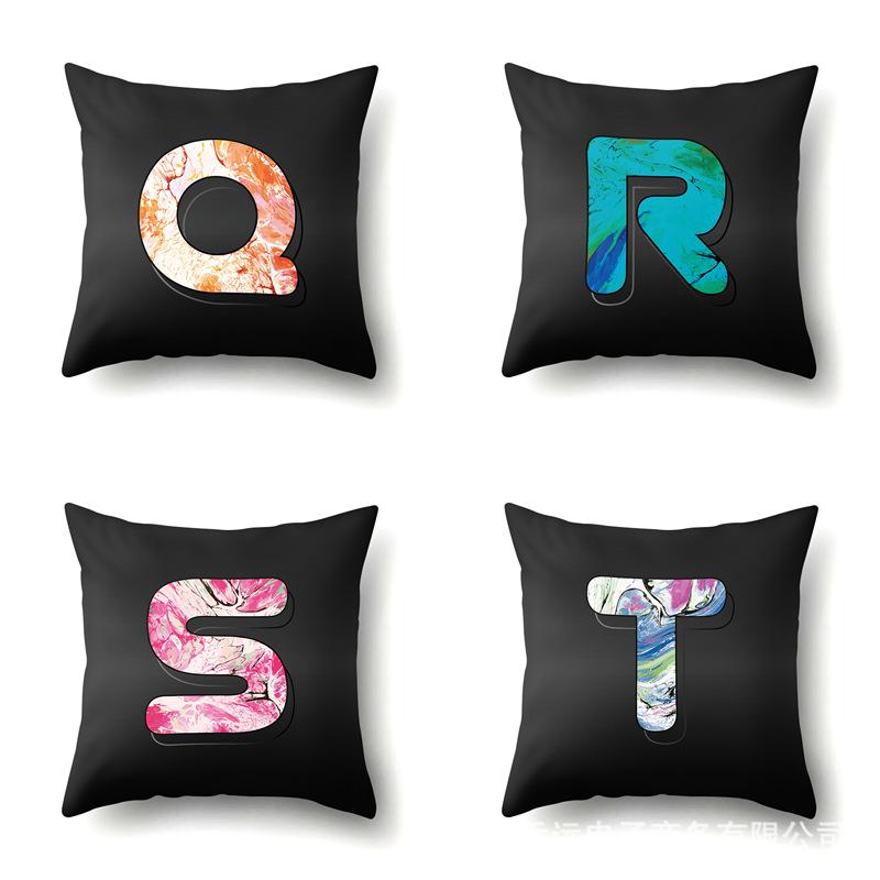 Polyester Pillowcase 3D Three-dimensional Effect Cushion Set Decorative Printing 26 English Letter Pillowcase