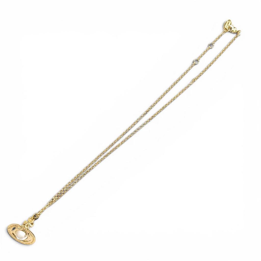 Excellent Vivienne Westwood Necklace NEW TINY ORB Rhinestone gold Women Used