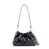 Gold Chain Black Leather Cloud Shoulder Bag - Crossbody & Underarm Style
