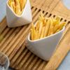 Three-dimensional Frilled French Fries Bowl Home Ceramic Cup Bowl Creative Hotel Tableware Snack Dish Dip Seasoning Dish