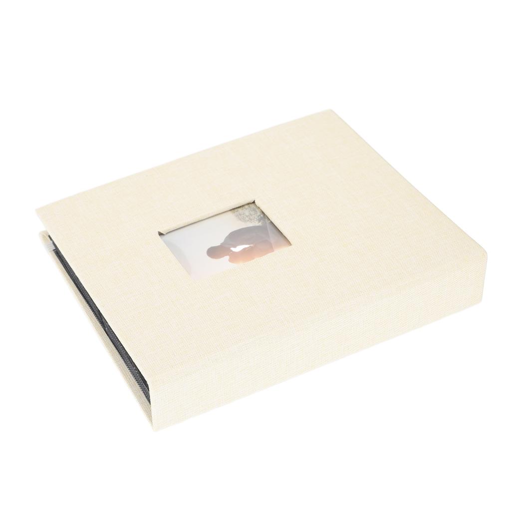 Photo Album 3 Inch 208 Pockets Cotton and Linen Card Album Khaki Stamp Ticket Storage Book For Polaroid Camera