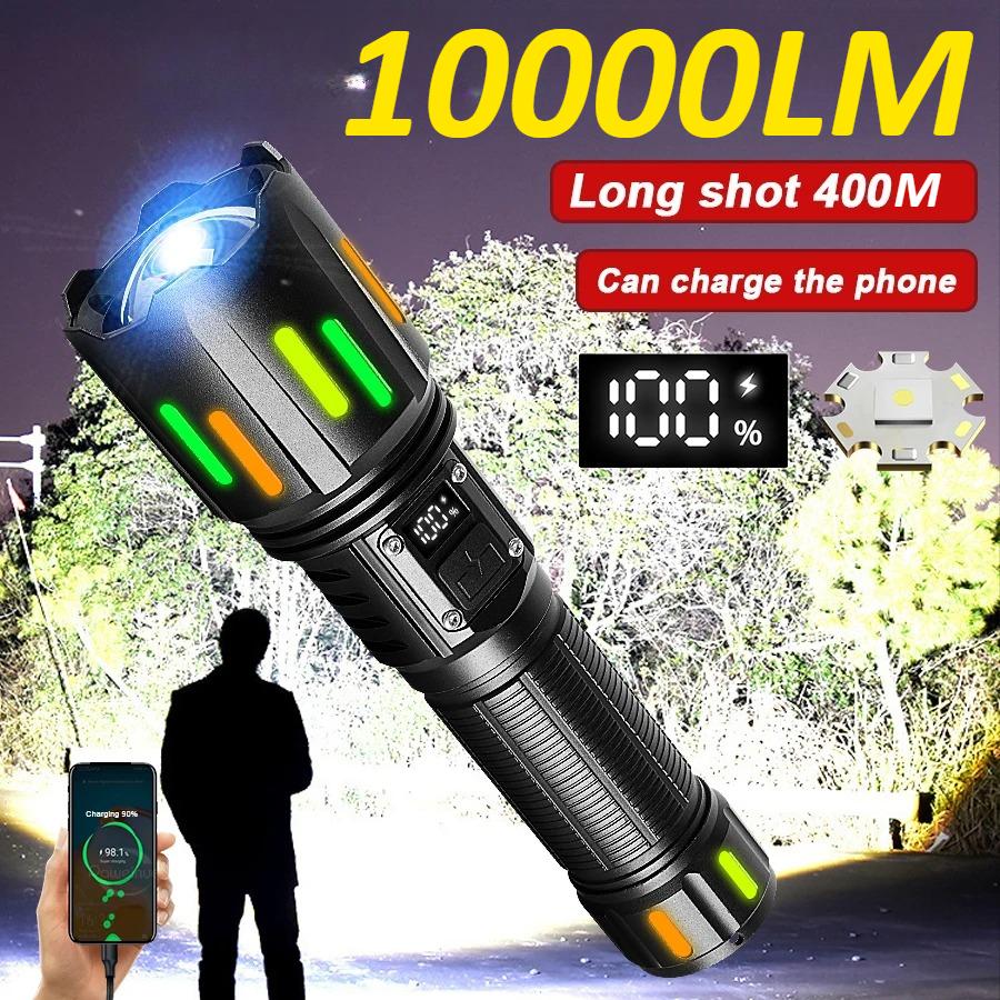 Super Bright Flashlight Portable Rechargeable LED Lamp Zoom Lantern Waterproof Outdoor Lights For Fishing