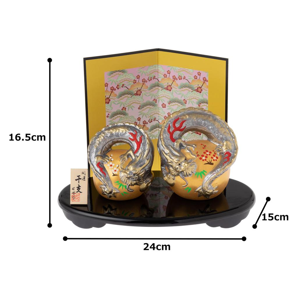 Seto Togeisha 2024 Zodiac Figurine Compact Dragon Dragon Tatsu New Year Decoration Good Luck Jewel Silver Dragon Mutsumi Set Shohogama 150