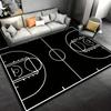 Black Basketball‑Court Print Area Rug, Floor Mat for Entryway, Kitchen, Bedroom, Living Room, Home Decor