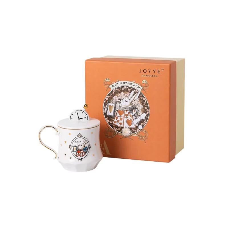 JOYYE Alice in Wonderland Ceramic Mug with Lid and Spoon