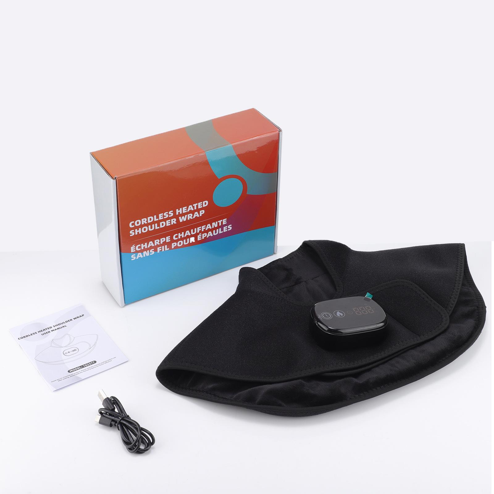 

Electric Heating Shawl 6-Levels Timer 4-Speed Temperature Control Large-Area Hot Compress Heating Pad for Shoulder Back Neck чорний