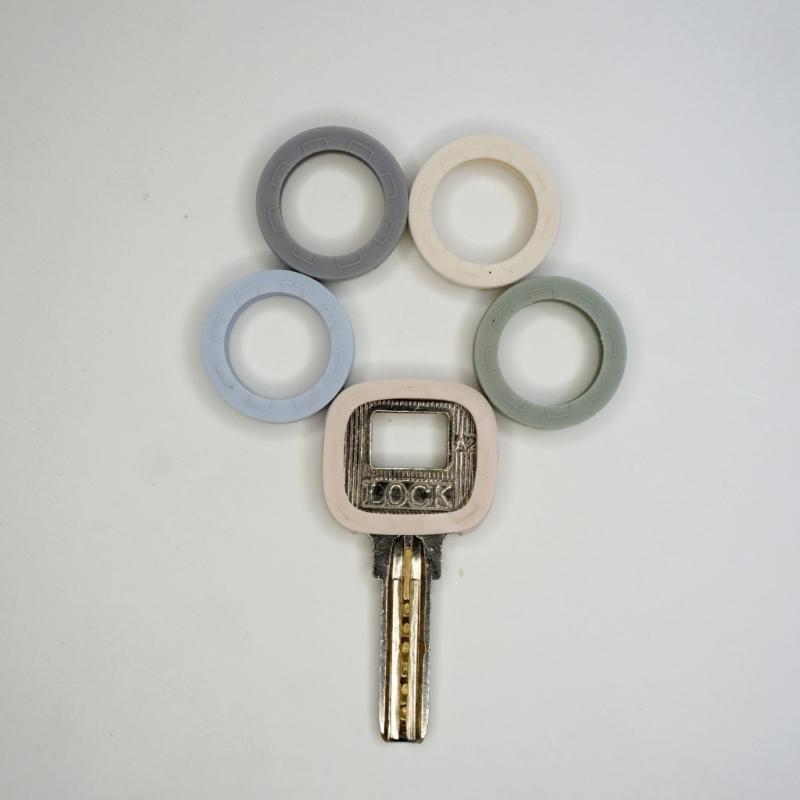 80 ST Färgglatt Silikonnyckelskydd Set Nyckelskydd Silikonnyckelhuvuden för Enkel Nyckelidentifiering och Organisation