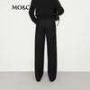 MO&Co. Women's Wool Blend Straight-Leg High-Waist Trousers