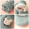 Cute Cartoon Knitted Baby Mittens Winter Thicken Plush Warm Gloves For Kids Windproof Outdoor Boys Girls Full Finger Gloves