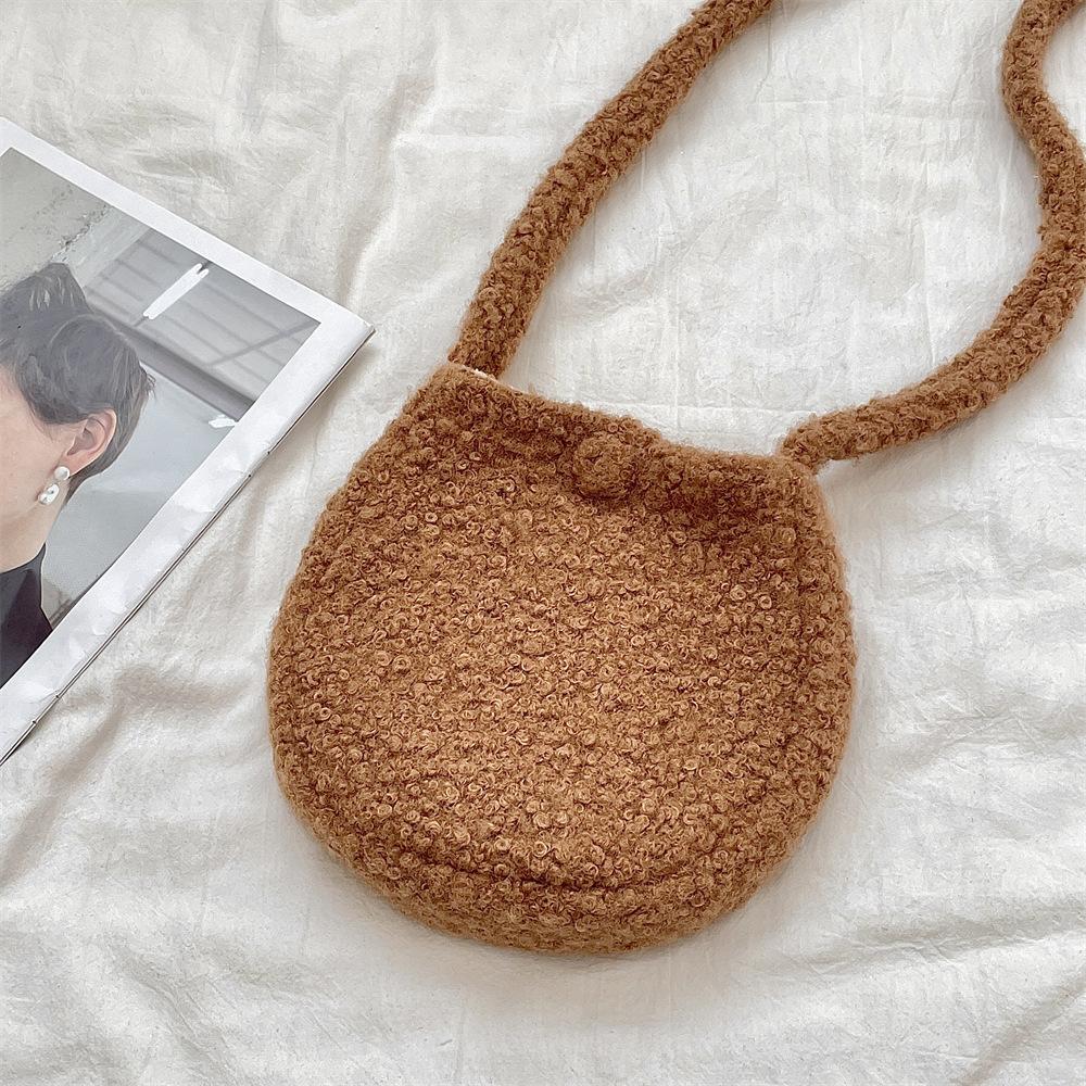 2 cute eggshell bags Macaron plush oval cute little crossbody shoulder bag underarm bag