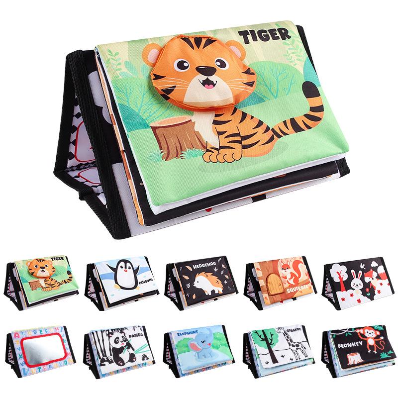 10 Sayfa Kumaş Kitap Montessori Dokun ve Hisset Bebek Yumuşak Masa Takvimi Kumaş Kitaplar Karikatür Hayvanlar Bebek İçin Erken Eğitim Oyuncakları