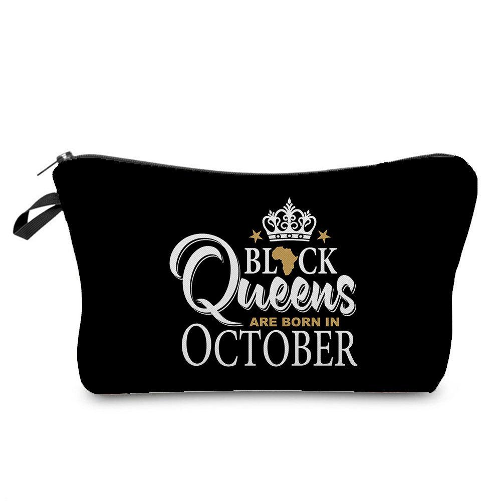 Women English Crown Print Cosmetic Bag Toiletries Organize Travel Storage Case 6767