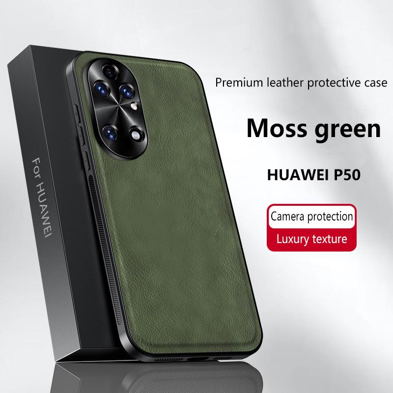For Huawei P50 Pura 50 Case Magnetic Elegant Leather Wear-Resistant Lens Fully Covered Non-Slip Grip Edge Cover Shell