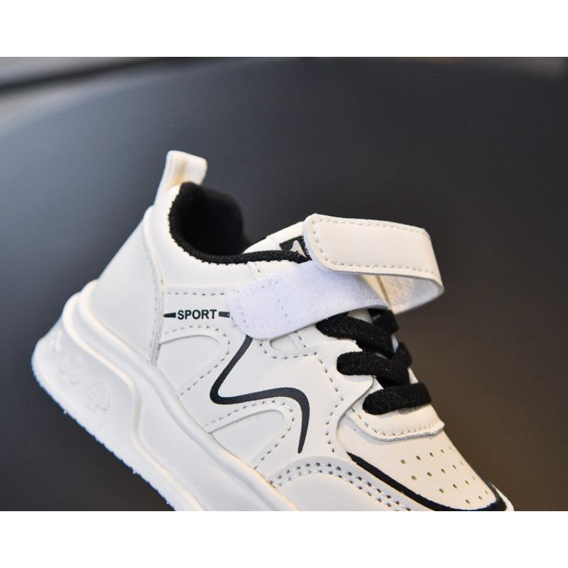 Autumn New Arrivals Children's Leather Sneakers, Boys' Sports Shoes, Korean-Style Soft-Sole Girls' White Sneakers.