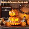 Skeleton Pumpkin Candle Mold 3D Halloween Skull Candle Mold Silicone Soap Maker Handmade Aromatherapy Mould for Biscuits Fondant