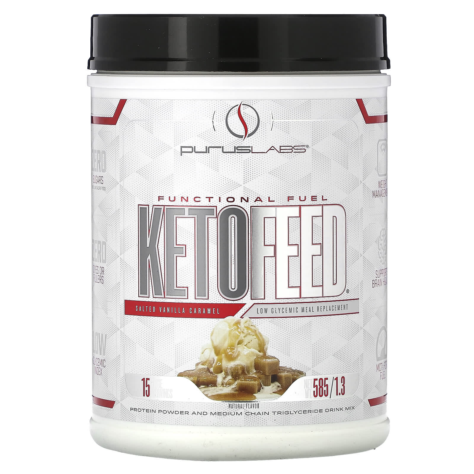 

Purus Labs, KetoFeed, Salted Vanilla Caramel, 1.3 lb (585 g)