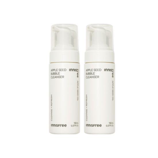 Innisfree Apple Seed Bubble Cleanser Gentle Foaming Face Wash 150ml x 2pcs