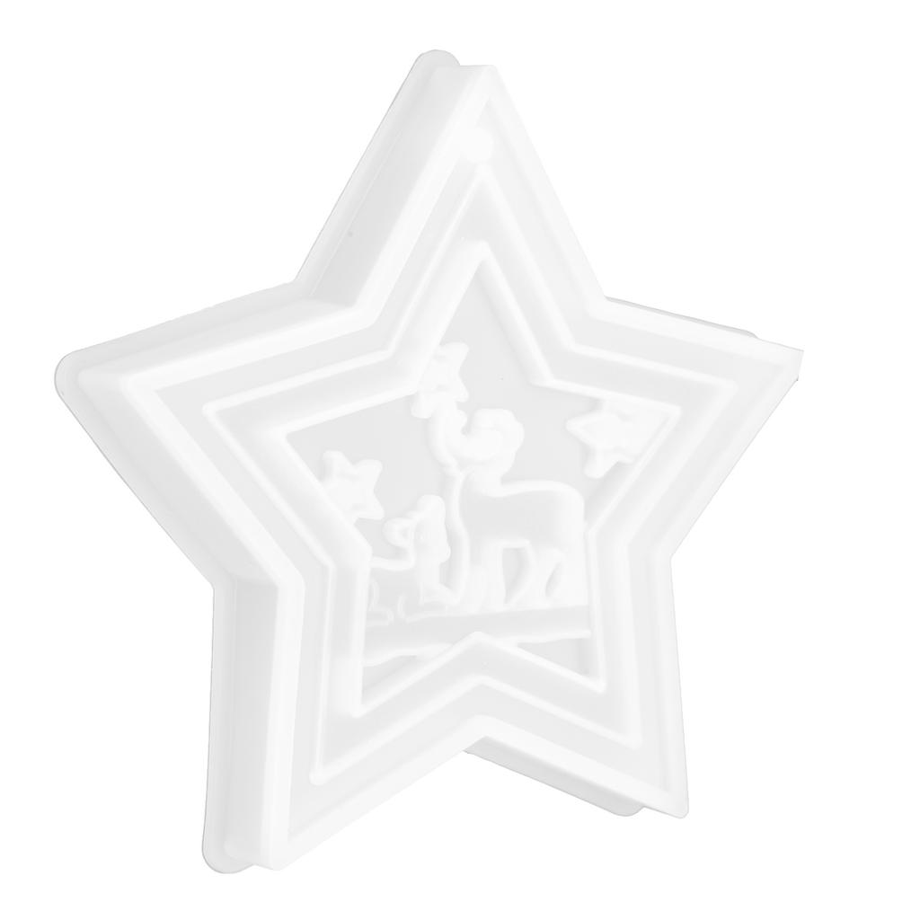 Silicone Mold Resin Durable Soft Tear Resistance Resin Ornament Molds for Christmas DIY Making Handicrafts Star Decoration