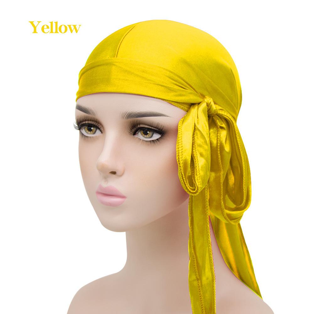 Unisex Adult Long Tail Satin Doo Rag Durag Bandanas Cap Pirate Hat Turban Men Hip Hop Headband Biker Headwrap Women Headwear