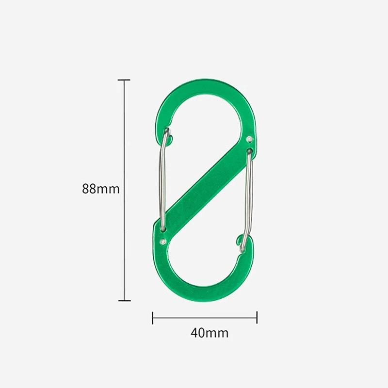

Карабин S-типа из алюминиевого сплава с замком, большой размер, крючок для брелока, противоугонный, пряжка для кемпинга, инструмент с замком. 5pcs