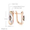 Luxury Colorful Stone English Earrings For Women  Rose Gold Color Mixed White Gold Natural Zircon Trendy Daily Jewelry