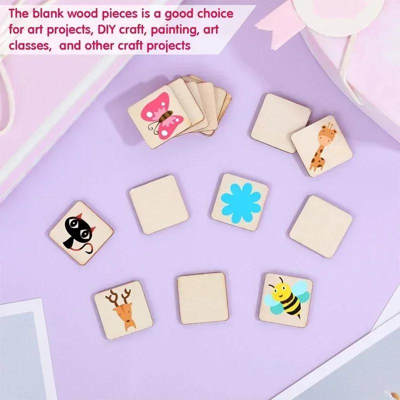 12-30cm Natural Wood Square Slice, Unfinished Wooden Squares Cutouts for DIY Craft, Engraving and Carving, Painting, Door Hanger