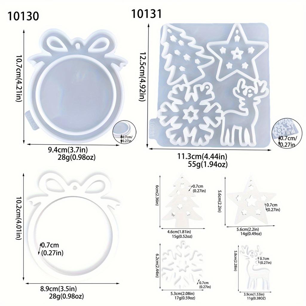 2 Pcs Set, Christmas Silicone Mold Set, Elk and Snowflake Pattern, Suitable for DIY Wall Decorations, Candle Holders and Home Decorations