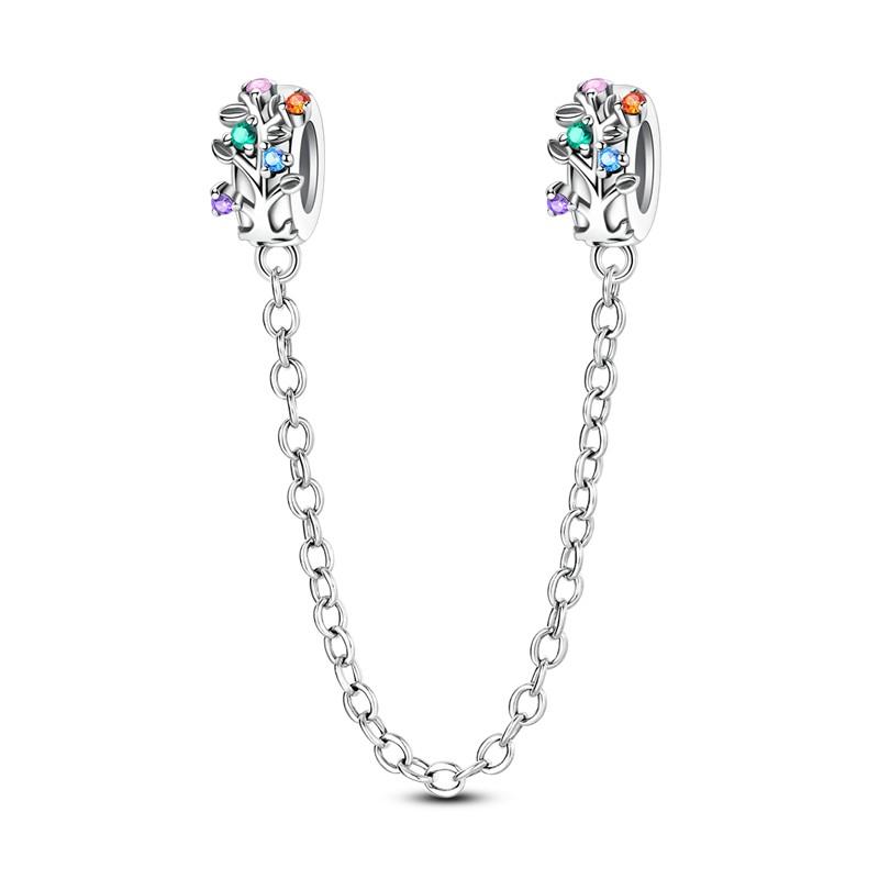 Sparkling Clear Copper Safety Chain Copper Safety Chain Charm Beads Fit Original Pandora Bracelet Diy Jewelry